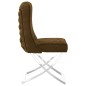 Esszimmerstuhl Braun 53x52x98 cm Samt & Edelstahl Esszimmerstuhl Braun 53x52x98 cm Samt & Edelstahl