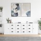 vidaXL Sideboards 3 Stk. Weiß Holzwerkstoff vidaXL Sideboards 3 Stk. Weiß Holzwerkstoff