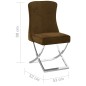 Esszimmerstuhl Braun 53x52x98 cm Samt & Edelstahl Esszimmerstuhl Braun 53x52x98 cm Samt & Edelstahl