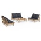 vidaXL 5-tlg. Garten-Lounge-Set mit Dunkelgrauen Kissen Bambus vidaXL 5-tlg. Garten-Lounge-Set mit Dunkelgrauen Kissen Bambus