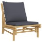 vidaXL 5-tlg. Garten-Lounge-Set mit Dunkelgrauen Kissen Bambus vidaXL 5-tlg. Garten-Lounge-Set mit Dunkelgrauen Kissen Bambus