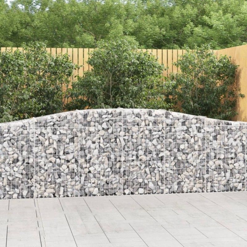 vidaXL Gabionen mit Hochbogen 2 Stk. 400x30x80/100cm Verzinktes Eisen vidaXL Gabionen mit Hochbogen 2 Stk. 400x30x80/100cm Verzinktes Eisen