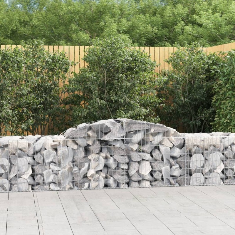 vidaXL Gabionen mit Hochbogen 15 Stk. 300x50x60/80 cm Verzinktes Eisen vidaXL Gabionen mit Hochbogen 15 Stk. 300x50x60/80 cm Verzinktes Eisen