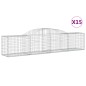 vidaXL Gabionen mit Hochbogen 15 Stk. 300x50x60/80 cm Verzinktes Eisen vidaXL Gabionen mit Hochbogen 15 Stk. 300x50x60/80 cm Verzinktes Eisen
