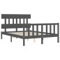 vidaXL Massivholzbett mit Kopfteil Grau 120x200 cm vidaXL Massivholzbett mit Kopfteil Grau 120x200 cm