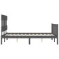 vidaXL Massivholzbett mit Kopfteil Grau 120x200 cm vidaXL Massivholzbett mit Kopfteil Grau 120x200 cm