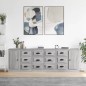 vidaXL Sideboards 3 Stk. Grau Sonoma Holzwerkstoff vidaXL Sideboards 3 Stk. Grau Sonoma Holzwerkstoff