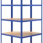 vidaXL Regale mit 5 Böden 3 Stk. Blau Stahl & Holzwerkstoff vidaXL Regale mit 5 Böden 3 Stk. Blau Stahl & Holzwerkstoff