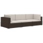 3-tlg. Garten-Sofagarnitur mit Auflagen Poly Rattan Braun 3-tlg. Garten-Sofagarnitur mit Auflagen Poly Rattan Braun