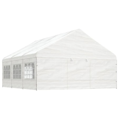 vidaXL Pavillon mit Dach Weiß 6,69x5,88x3,75 m Polyethylen
