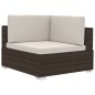 3-tlg. Garten-Sofagarnitur mit Auflagen Poly Rattan Braun 3-tlg. Garten-Sofagarnitur mit Auflagen Poly Rattan Braun