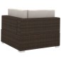 3-tlg. Garten-Sofagarnitur mit Auflagen Poly Rattan Braun 3-tlg. Garten-Sofagarnitur mit Auflagen Poly Rattan Braun