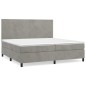vidaXL Boxspringbett mit Matratze Hellgrau 200x200 cm Samt vidaXL Boxspringbett mit Matratze Hellgrau 200x200 cm Samt