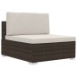 3-tlg. Garten-Sofagarnitur mit Auflagen Poly Rattan Braun 3-tlg. Garten-Sofagarnitur mit Auflagen Poly Rattan Braun