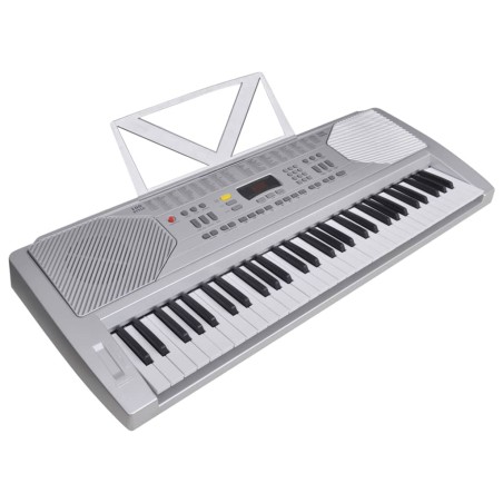 vidaXL Elektrisches Keyboard-Set mit 61 Tasten Silbern und Schwarz