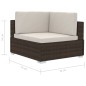 3-tlg. Garten-Sofagarnitur mit Auflagen Poly Rattan Braun 3-tlg. Garten-Sofagarnitur mit Auflagen Poly Rattan Braun