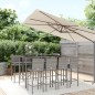 vidaXL 9-tlg. Gartenbar-Set mit Kissen Grau Poly Rattan vidaXL 9-tlg. Gartenbar-Set mit Kissen Grau Poly Rattan