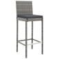 vidaXL 9-tlg. Gartenbar-Set mit Kissen Grau Poly Rattan vidaXL 9-tlg. Gartenbar-Set mit Kissen Grau Poly Rattan