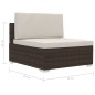3-tlg. Garten-Sofagarnitur mit Auflagen Poly Rattan Braun 3-tlg. Garten-Sofagarnitur mit Auflagen Poly Rattan Braun
