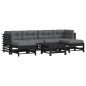 vidaXL 7-tlg. Garten-Lounge-Set mit Kissen Schwarz Massivholz vidaXL 7-tlg. Garten-Lounge-Set mit Kissen Schwarz Massivholz