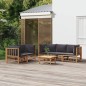 vidaXL 6-tlg. Garten-Lounge-Set mit Dunkelgrauen Kissen Bambus vidaXL 6-tlg. Garten-Lounge-Set mit Dunkelgrauen Kissen Bambus