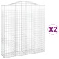 vidaXL Gabionen mit Hochbogen 2 Stk. 200x50x220/240cm Verzinktes Eisen vidaXL Gabionen mit Hochbogen 2 Stk. 200x50x220/240cm Verzinktes Eisen