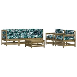 vidaXL 6-tlg. Garten-Lounge-Set mit Kissen Imprägniertes Kiefernholz