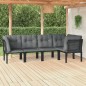 vidaXL 5-tlg. Garten-Lounge-Set Schwarz und Grau Poly Rattan vidaXL 5-tlg. Garten-Lounge-Set Schwarz und Grau Poly Rattan