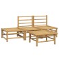 vidaXL 4-tlg. Garten-Lounge-Set mit Hellgrauen Kissen Bambus vidaXL 4-tlg. Garten-Lounge-Set mit Hellgrauen Kissen Bambus