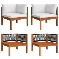 Garten-Ecksofas 2 Stk. mit Auflagen Akazie Massivholz