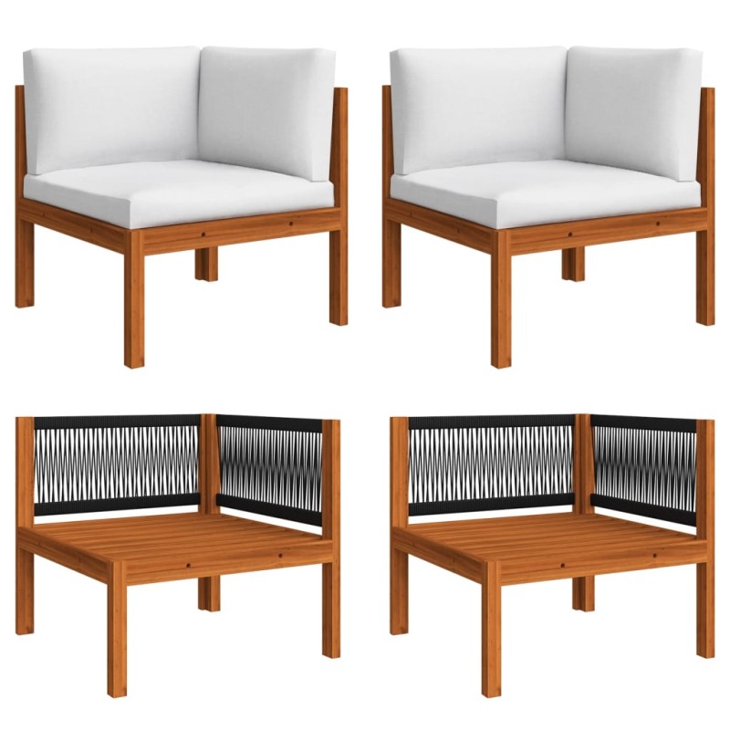 Garten-Ecksofas 2 Stk. mit Auflagen Akazie Massivholz Garten-Ecksofas 2 Stk. mit Auflagen Akazie Massivholz