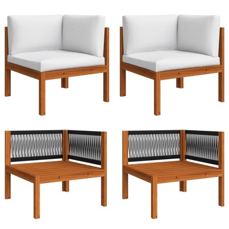 Garten-Ecksofas 2 Stk. mit Auflagen Akazie Massivholz