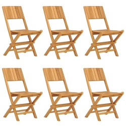 vidaXL Gartenstühle 6 Stk. Klappbar 47x61x90 cm Massivholz Teak