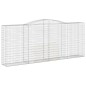 vidaXL Gabionen mit Hochbogen 2 Stk. 400x50x160/180cm Verzinktes Eisen