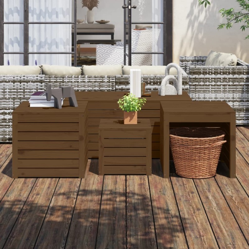 vidaXL 4-tlg. Gartenbox-Set Honigbraun Massivholz Kiefer vidaXL 4-tlg. Gartenbox-Set Honigbraun Massivholz Kiefer