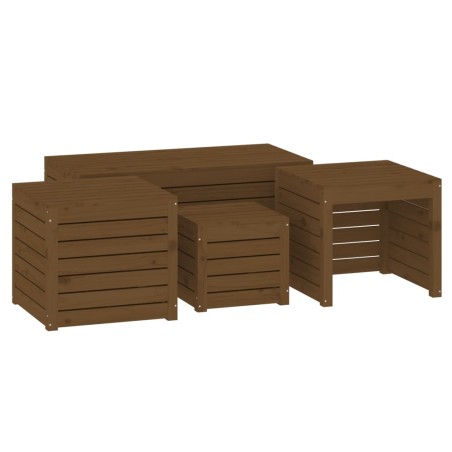 vidaXL 4-tlg. Gartenbox-Set Honigbraun Massivholz Kiefer