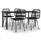 vidaXL 5-tlg. Garten-Essgruppe Schwarz Poly Rattan vidaXL 5-tlg. Garten-Essgruppe Schwarz Poly Rattan
