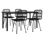 vidaXL 5-tlg. Garten-Essgruppe Schwarz Poly Rattan vidaXL 5-tlg. Garten-Essgruppe Schwarz Poly Rattan