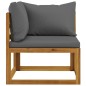 Modular-Ecksofa mit Dunkelgrauen Kissen Akazie Massivholz Modular-Ecksofa mit Dunkelgrauen Kissen Akazie Massivholz