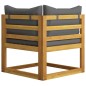 Modular-Ecksofa mit Dunkelgrauen Kissen Akazie Massivholz Modular-Ecksofa mit Dunkelgrauen Kissen Akazie Massivholz