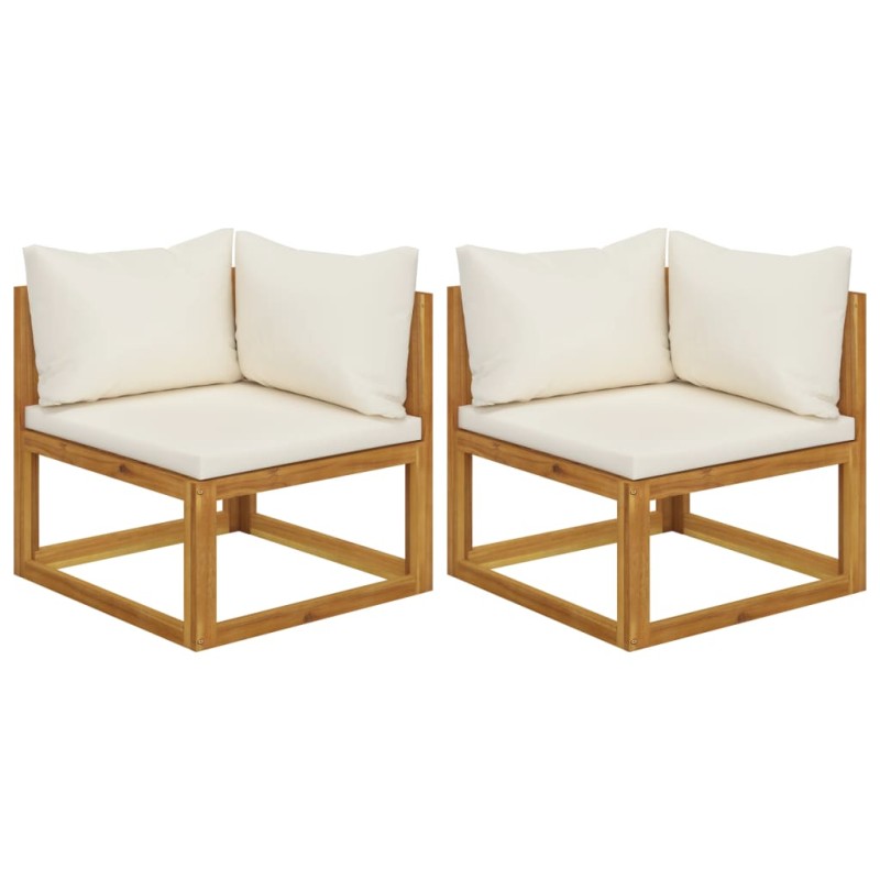 Modulare Ecksofas 2 Stk. mit Auflagen Cremeweiß Modulare Ecksofas 2 Stk. mit Auflagen Cremeweiß