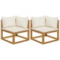 Modulare Ecksofas 2 Stk. mit Auflagen Cremeweiß Modulare Ecksofas 2 Stk. mit Auflagen Cremeweiß