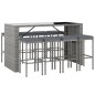 vidaXL 9-tlg. Gartenbar-Set mit Kissen Grau Poly Rattan vidaXL 9-tlg. Gartenbar-Set mit Kissen Grau Poly Rattan