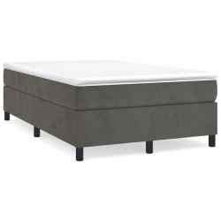vidaXL Boxspringbett mit Matratze Dunkelgrau 120x200 cm Samt