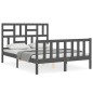 vidaXL Massivholzbett mit Kopfteil Grau 140x190 cm vidaXL Massivholzbett mit Kopfteil Grau 140x190 cm