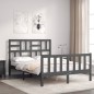 vidaXL Massivholzbett mit Kopfteil Grau 140x190 cm vidaXL Massivholzbett mit Kopfteil Grau 140x190 cm