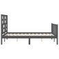 vidaXL Massivholzbett mit Kopfteil Grau 140x190 cm vidaXL Massivholzbett mit Kopfteil Grau 140x190 cm