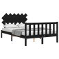 vidaXL Massivholzbett mit Kopfteil Schwarz 120x200 cm vidaXL Massivholzbett mit Kopfteil Schwarz 120x200 cm
