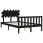 vidaXL Massivholzbett mit Kopfteil Schwarz 120x200 cm vidaXL Massivholzbett mit Kopfteil Schwarz 120x200 cm