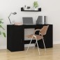 vidaXL Schreibtisch mit Stauraum Schwarz Holzwerkstoff vidaXL Schreibtisch mit Stauraum Schwarz Holzwerkstoff